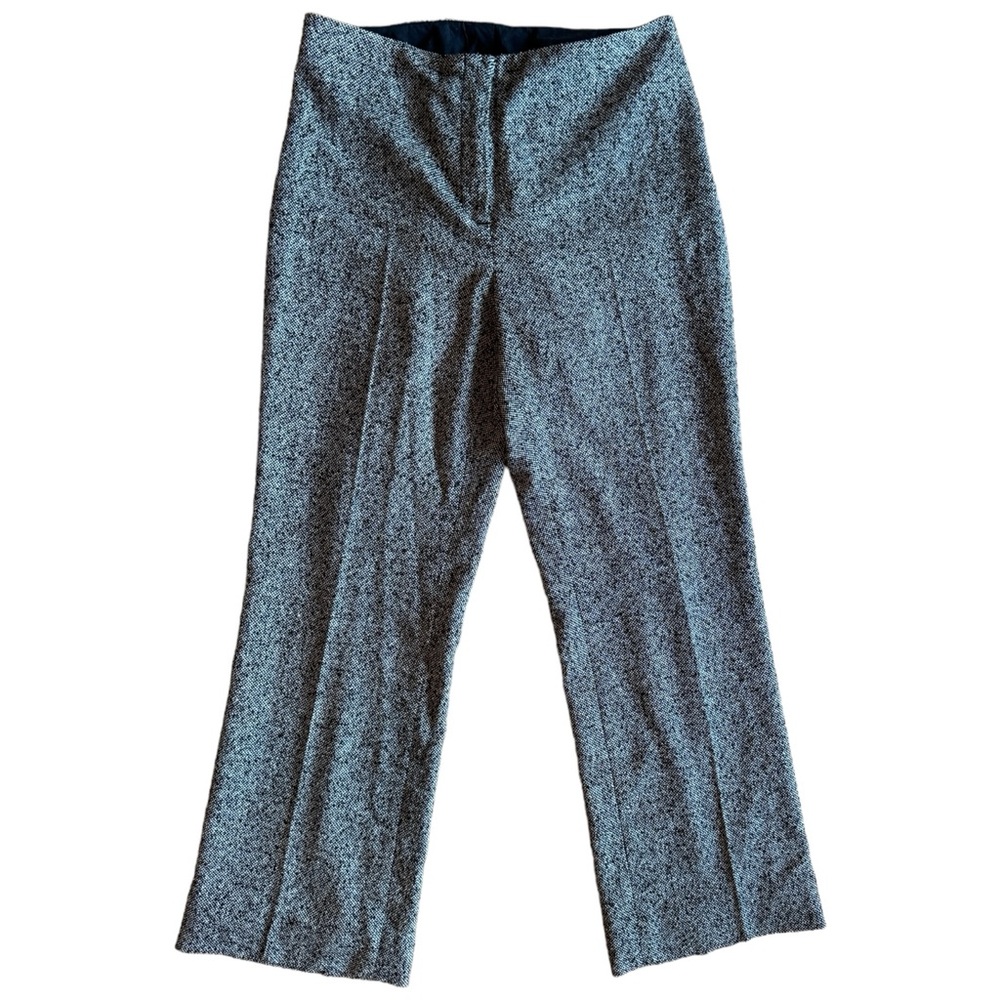 Vintage Magaschoni Women’s Gray Wool High-Waisted Straight Leg Trouser Pant